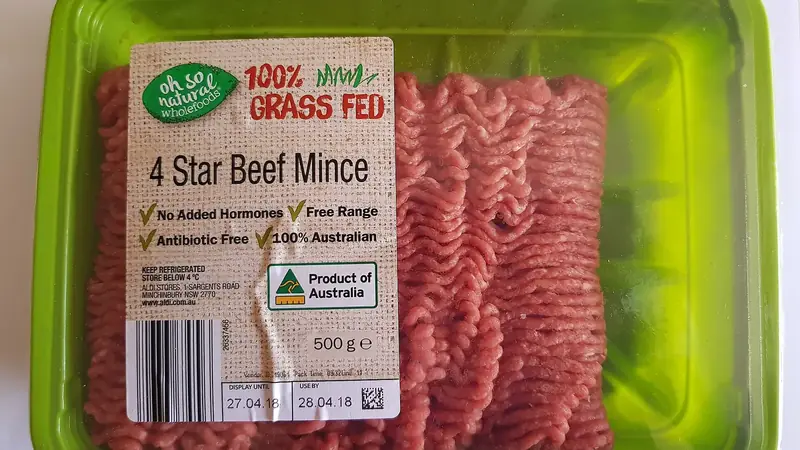 A mound of raw minced beef, the kind sold by the pound at the meat counter