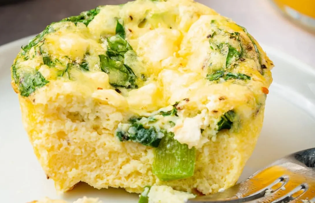 Healthy Spinach Feta Frittata Muffins