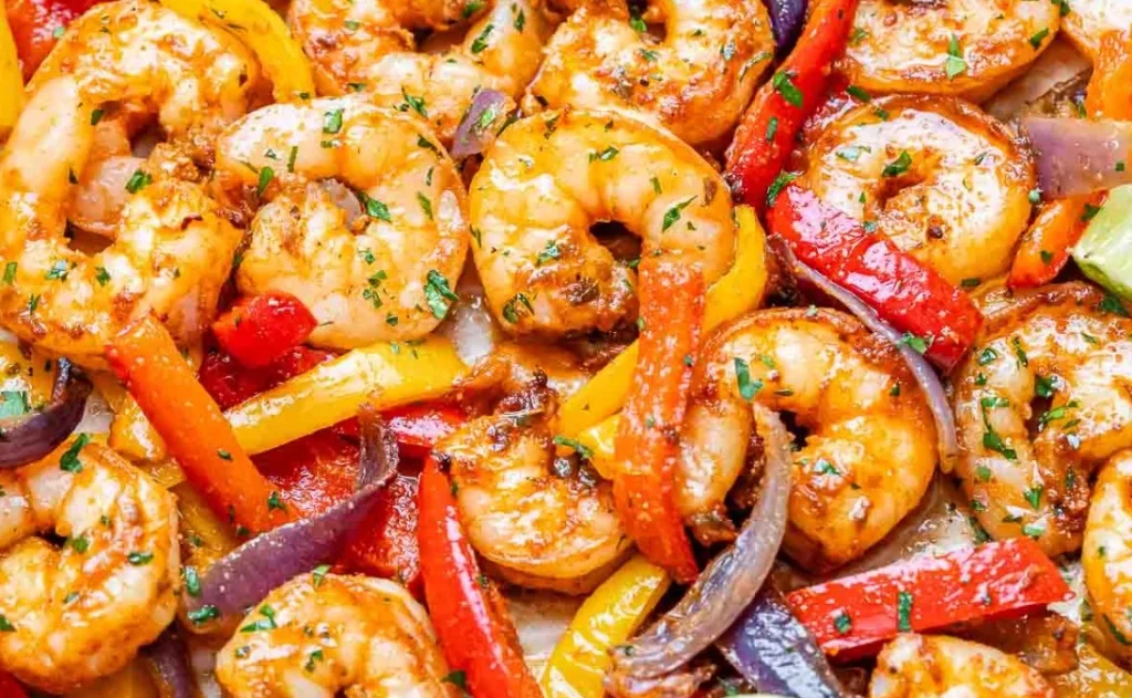 Sheet Pan Shrimp Fajitas with Pepper
